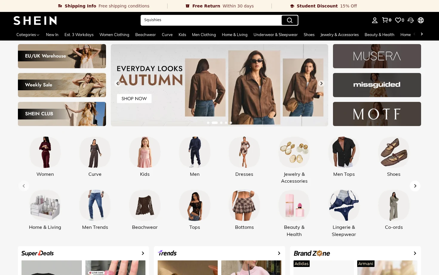 SHEIN UK 页面快照